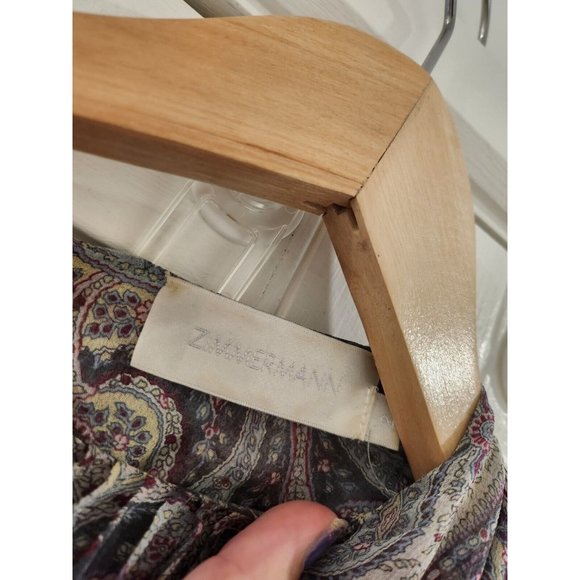 ZIMMERMANN Gemma Paisley Playsuit Romper Flutter Ruffle Sz 2 Silk Cute - Picture 6 of 11